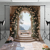 Lofaris Flowers Arch Door Balcony Wedding Sweep Backdrop